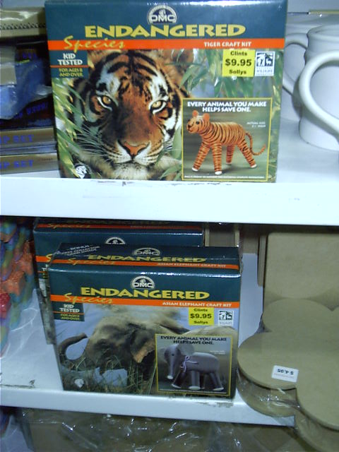 Endangered animals in a box, what a novel idea.