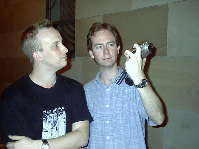 Insom and Kewn check out a pic of themselves