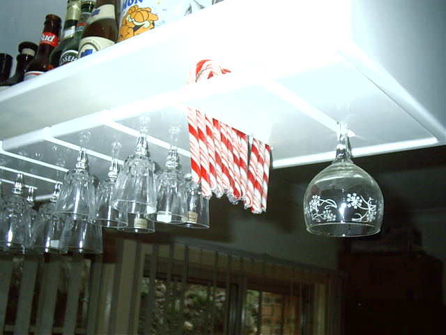 Nice use of glass holder in bar