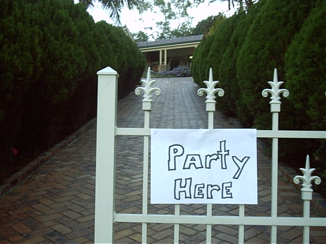 Or you could party at top of the driveway, your choice
