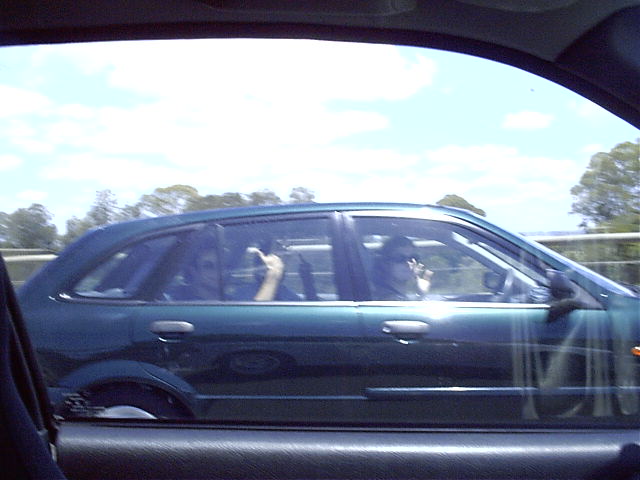 Trui's car with her, poet, kahless and fatcat