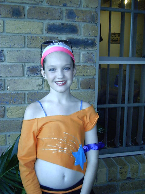 My cousin, Alana. She has just come from a dance competition