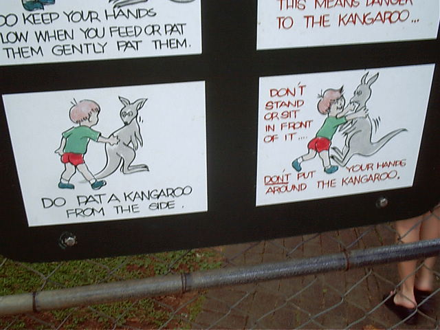 Do not molest the kangaroos