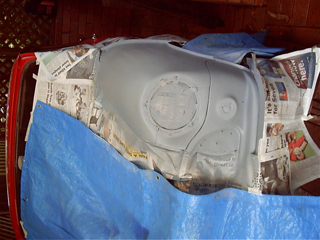 Dad does more work on the red mini. (Soon to be blue)