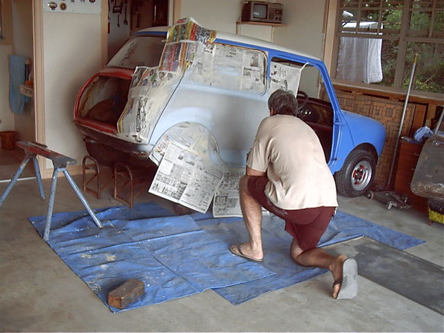 Dad spraypaints