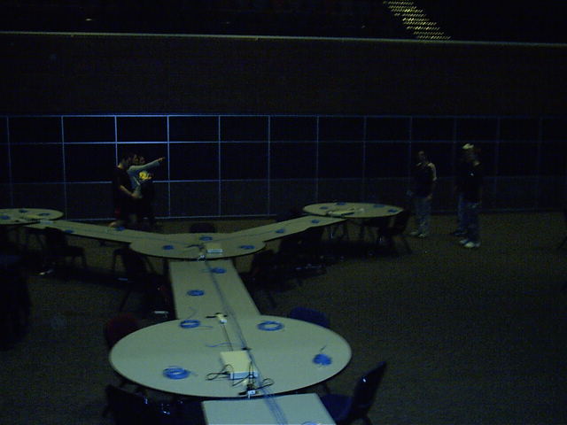 Middle table ready for cables