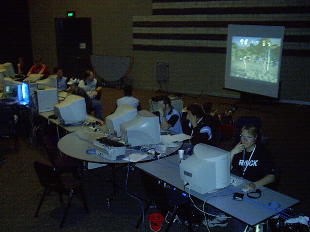 Another projector shows what's on the X-Box