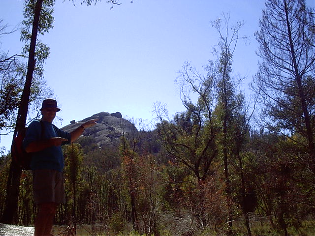 Dad points to our destination