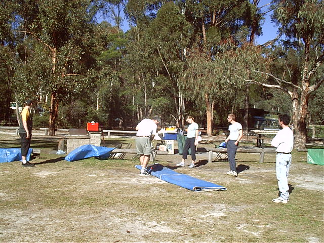 And tents are down
