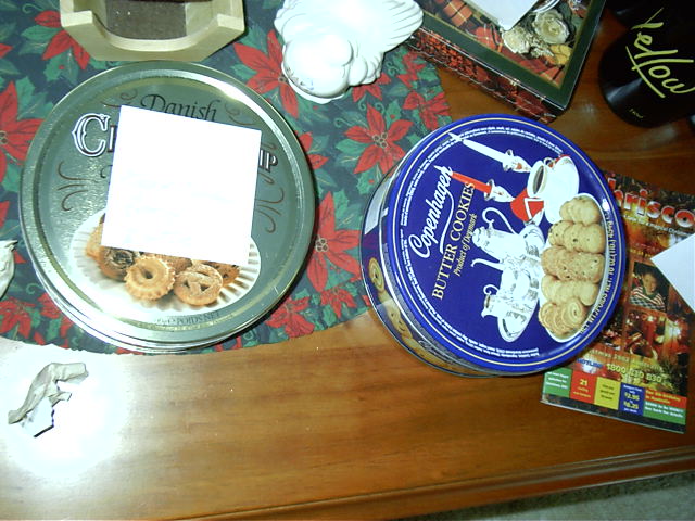 Katie gave us all some biccies (left). As did someone else.