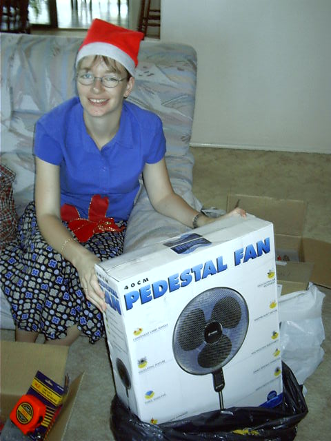 Megan gets a new fan for her new place.