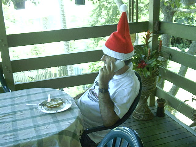 Dad chats to New Zealand.