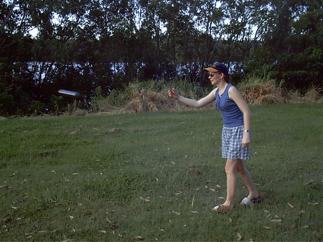 Megan throws.