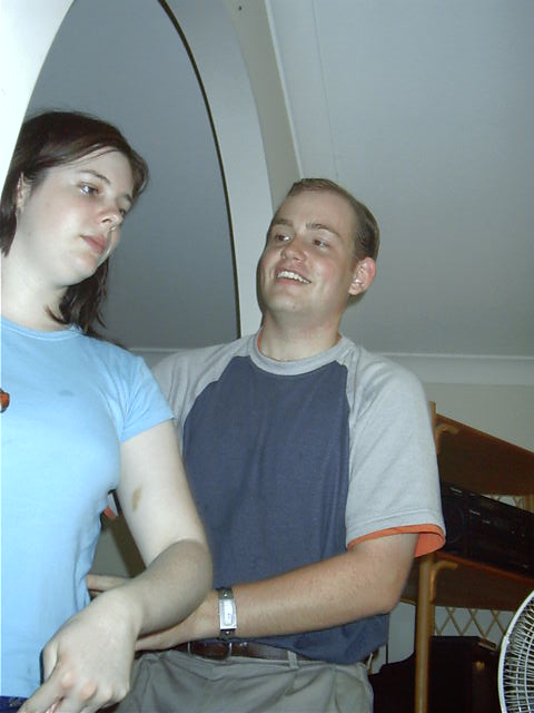 Ness tries to tickle Tanya. And fails.