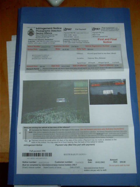 My 4th, and unlikely last, speeding ticket.