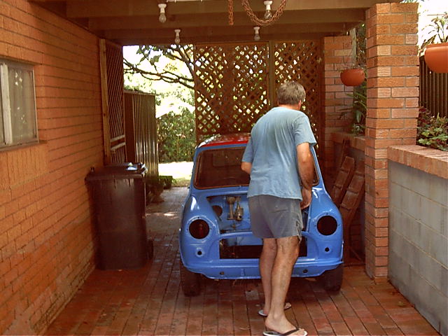 Dad cleans up the Red(Blue) mini.