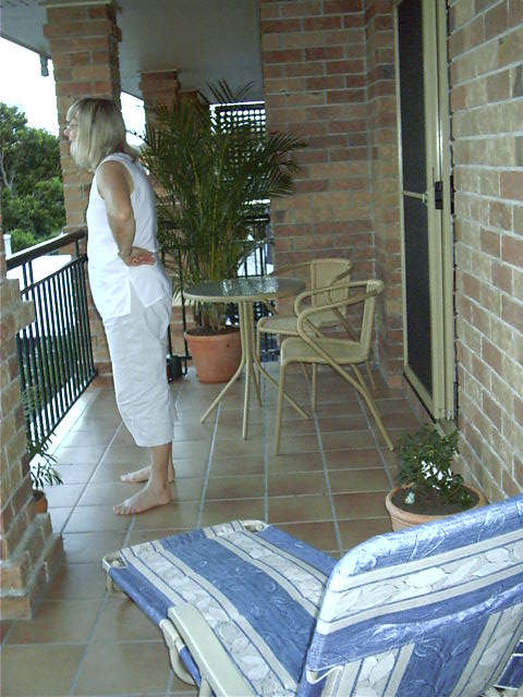 Mum checks out the view.