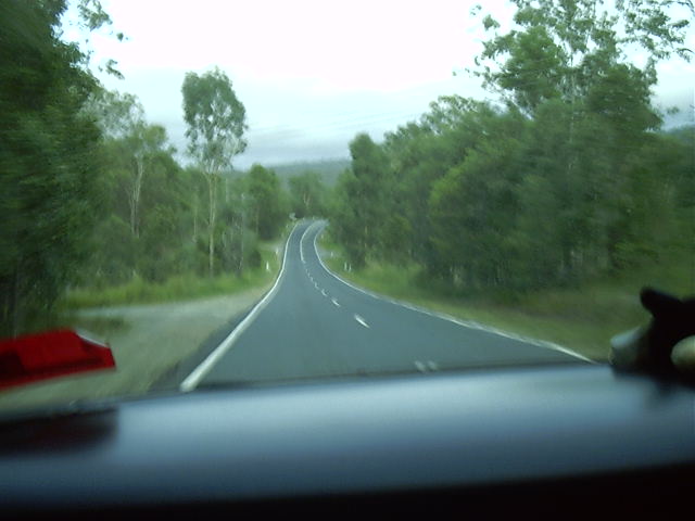 Tanya drives me up Mt Tamborine V'Day evening.