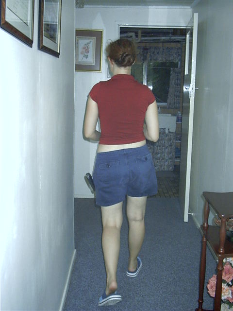 Katie struts her stuff.