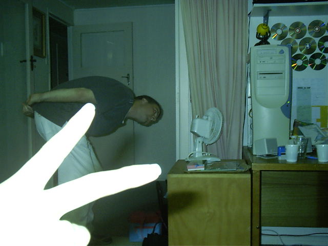 Sloshy checks out my stuff. Look out for the alien anal probe!