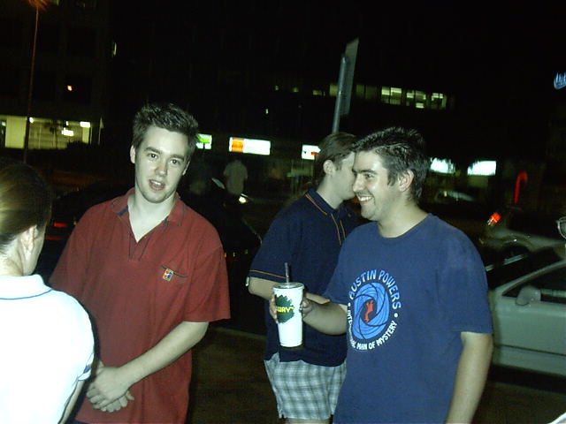 Some riffraff named Spud, Guru and Hat wander past.