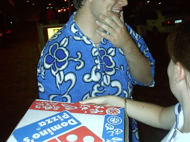 Qness was there too, with pizza.