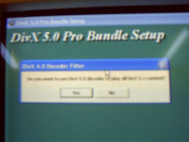 DivX 5 asks