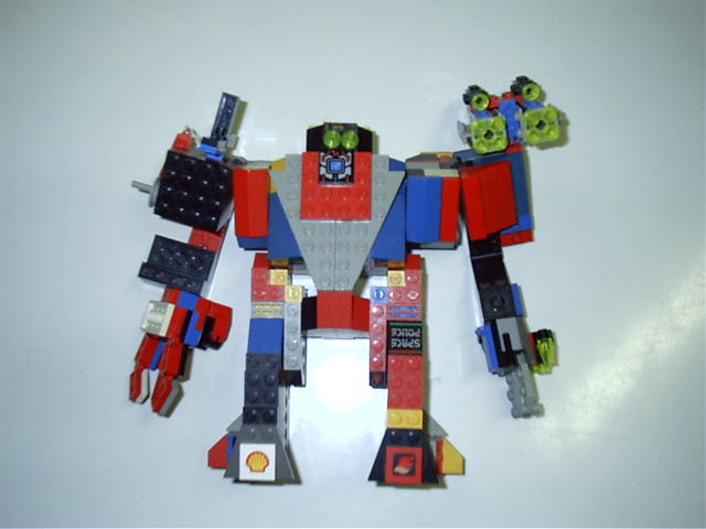 My prize Lego creation. Fully armoured and capable of mass destruction.