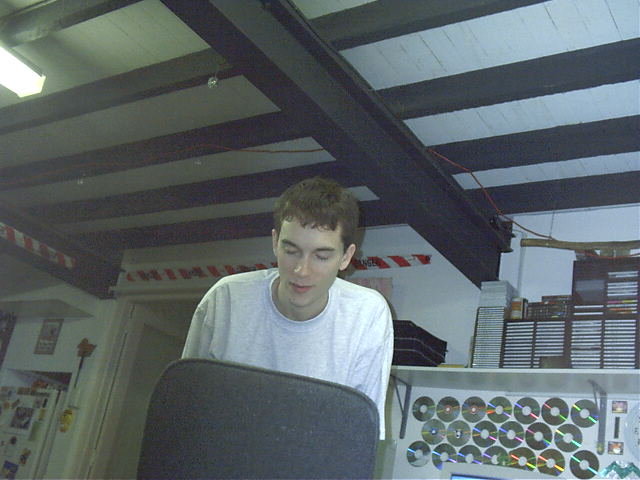 Draxy plays with camera and captures the man behind the man behind the camera. Aka me.