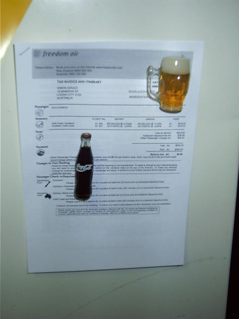 Plane ticket for NZ