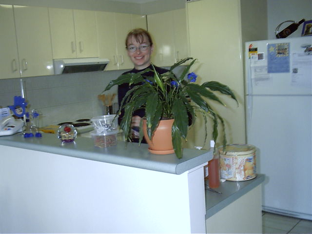 Megan in her kitchen