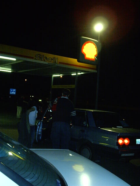 Quick stop at a service station on way home