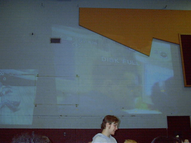 Video camera hooked into projector = fun and big.
