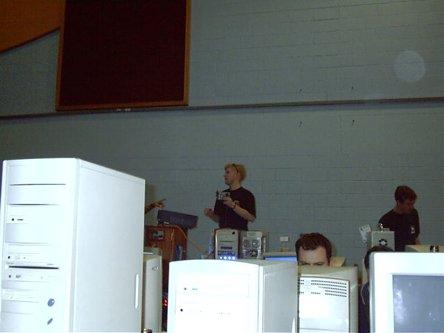 The guy holding video camera. He got revenge for this pic by making my head 3m tall.