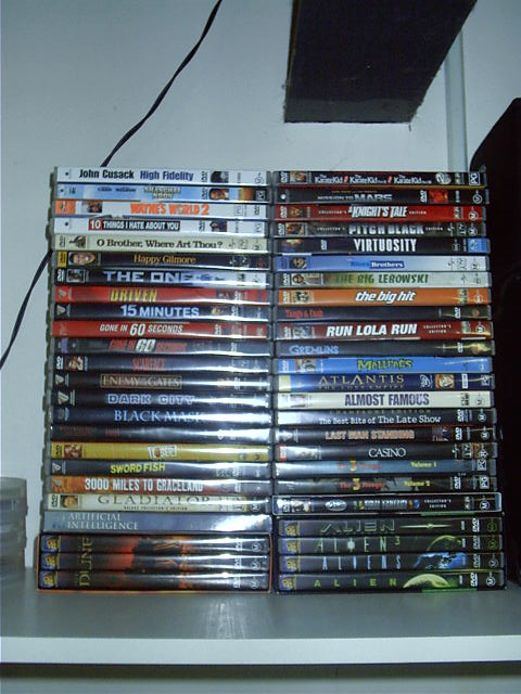 My current DVD collection. About 50
