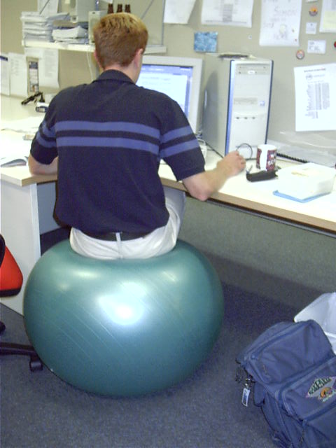Brent enjoys a different kind of chair