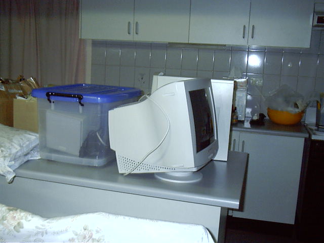 With her computer of course