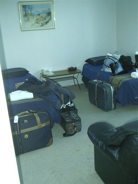 My bed on left, Megan on right