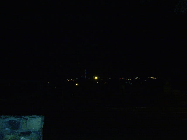 The tower at night