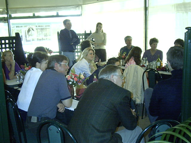 Everyone looks at the slideshow