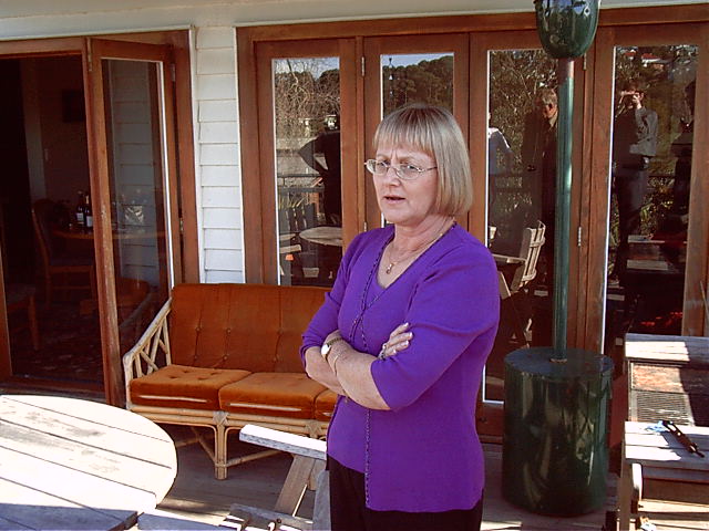 Mum checks out the view