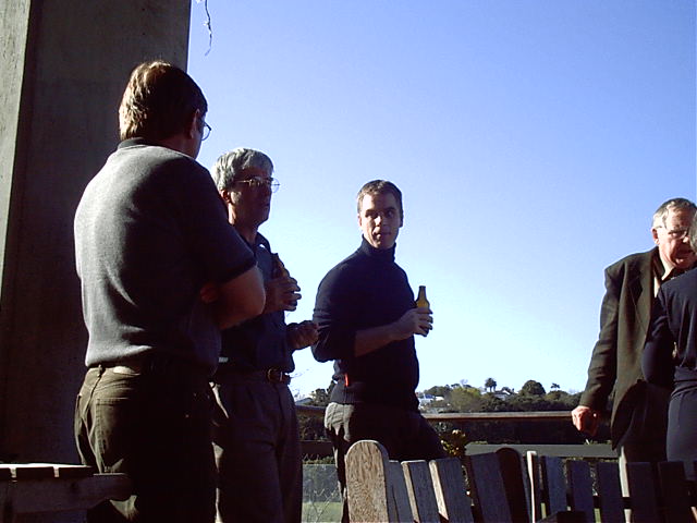 The men chat