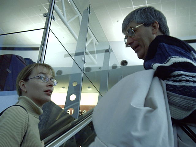 Megan and Dad at airport