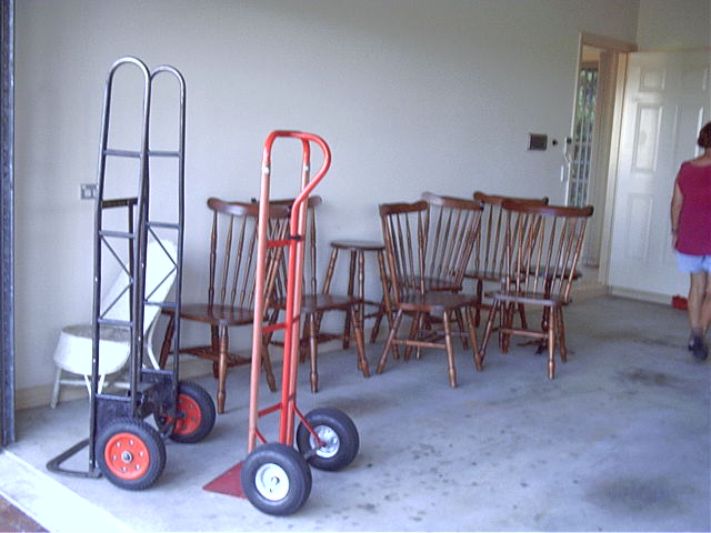 Chairs and moving equipment