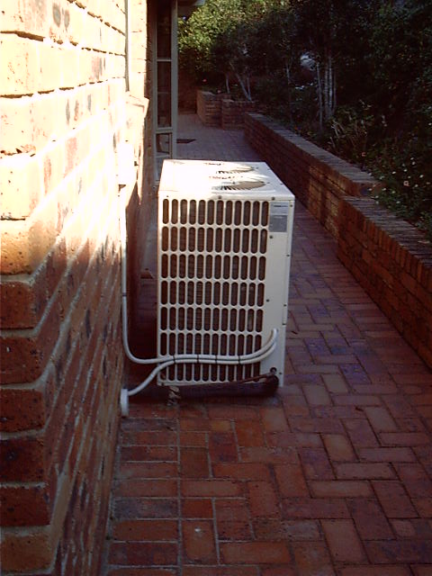 The aircon unit out the back