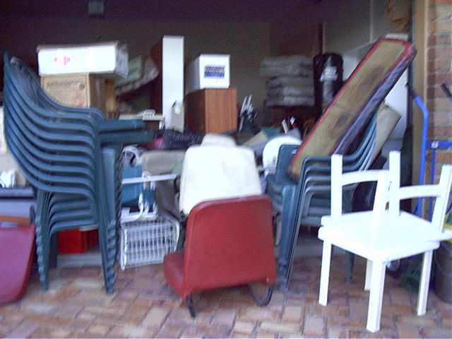 Filled garage