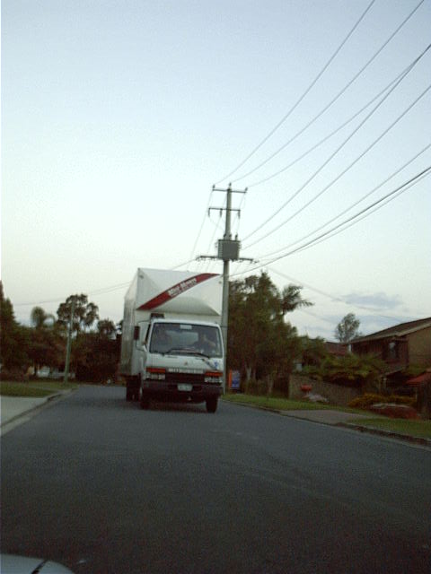 Here comes the 2 trucks on their way home