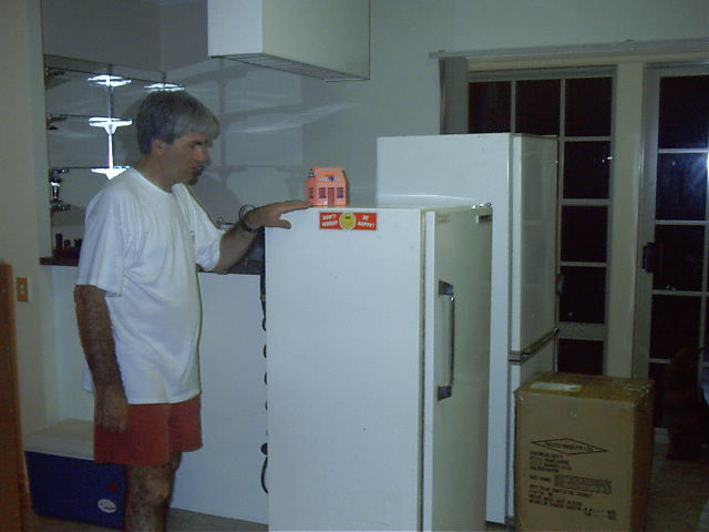 Dad moves fridges