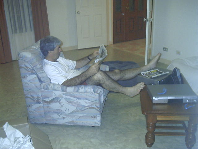 Dad relaxes