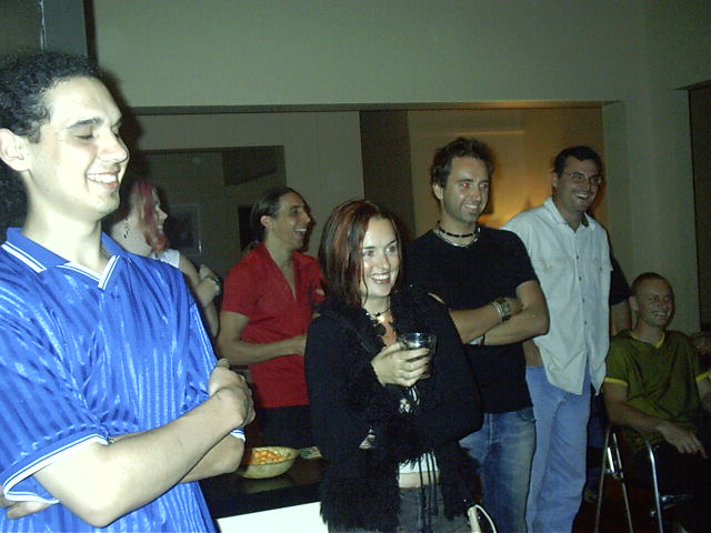 Greg and others watch on